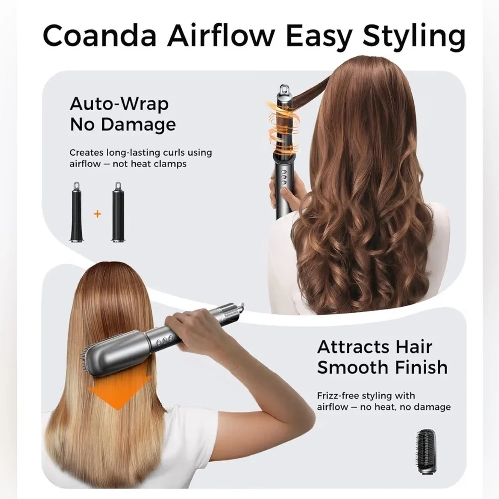 Multifunctional Styling Hair Dryer - Black and Silver